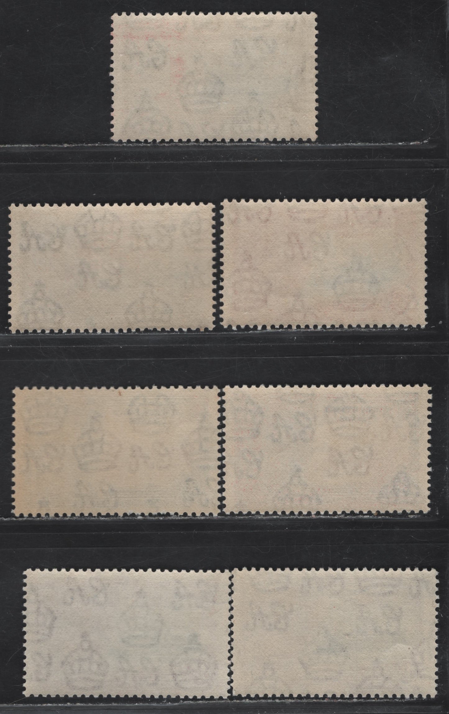 Lot 298 Gilbert & Ellis Islands SG#36-39 1d - 1/- Ultramarine & Gray - Slate & Rose Purple KGV & Windsor Castle, 1935 Silver Jubilee Issue, 7 VFNH Singles, Well Centered NH Set, Includes Additional Shade Varieties of The 1d, 3d & 1/-