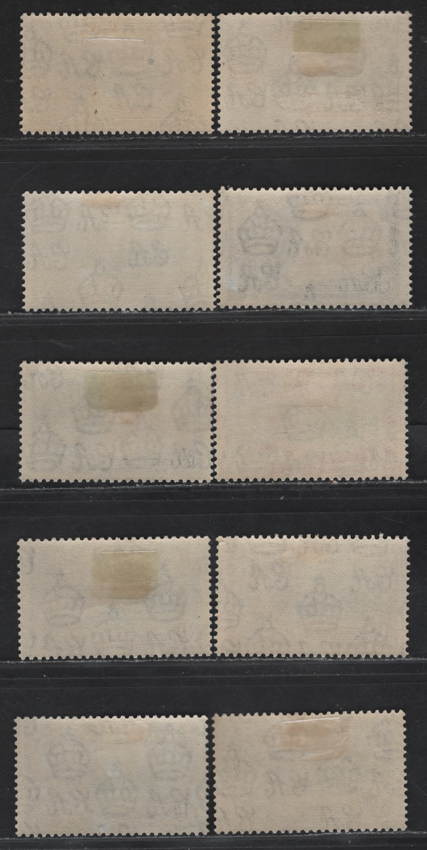 Lot 307 Gold Coast SG#113-116 1d - 1/- Ultramarine & Gray - Slate & Rose Purple KGV & Windsor Castle, 1935 Silver Jubilee Issue, 10 VFOG Singles, Shade Lot Showing The Variations In Frame & Vignette Shades Of All Values Except 6d