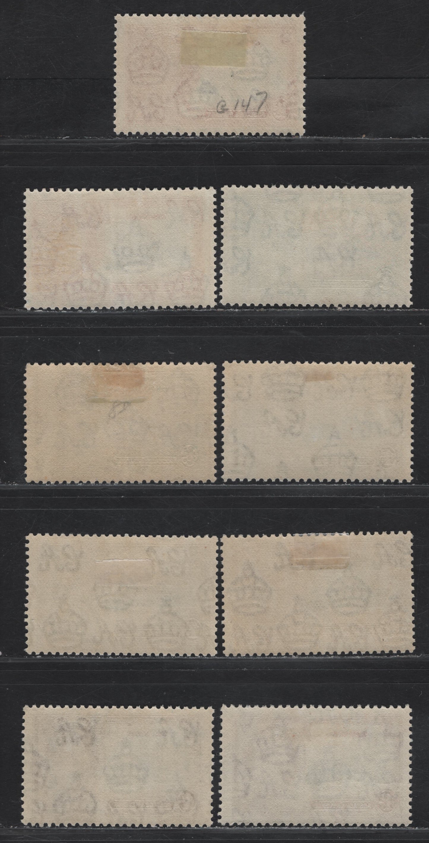Lot 324 Grenada SG#145-148 1/2d - 1/- Black & Green - Slate & Purple KGV & Windsor Castle, 1935 Silver Jubilee Issue, 9 VFOG Singles, Shade Lot Showing 2-3 Different Frame And/Or Vignette Shades Of Each Value
