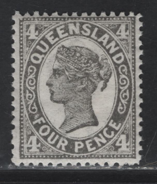 Lot 34 (C) Queensland SG#294a 4d Gray Black Queen Victoria, 1907-1911 Queen Victoria Sidefaces Issue, A VFOG Single, Sideways Crown Over A Wmk