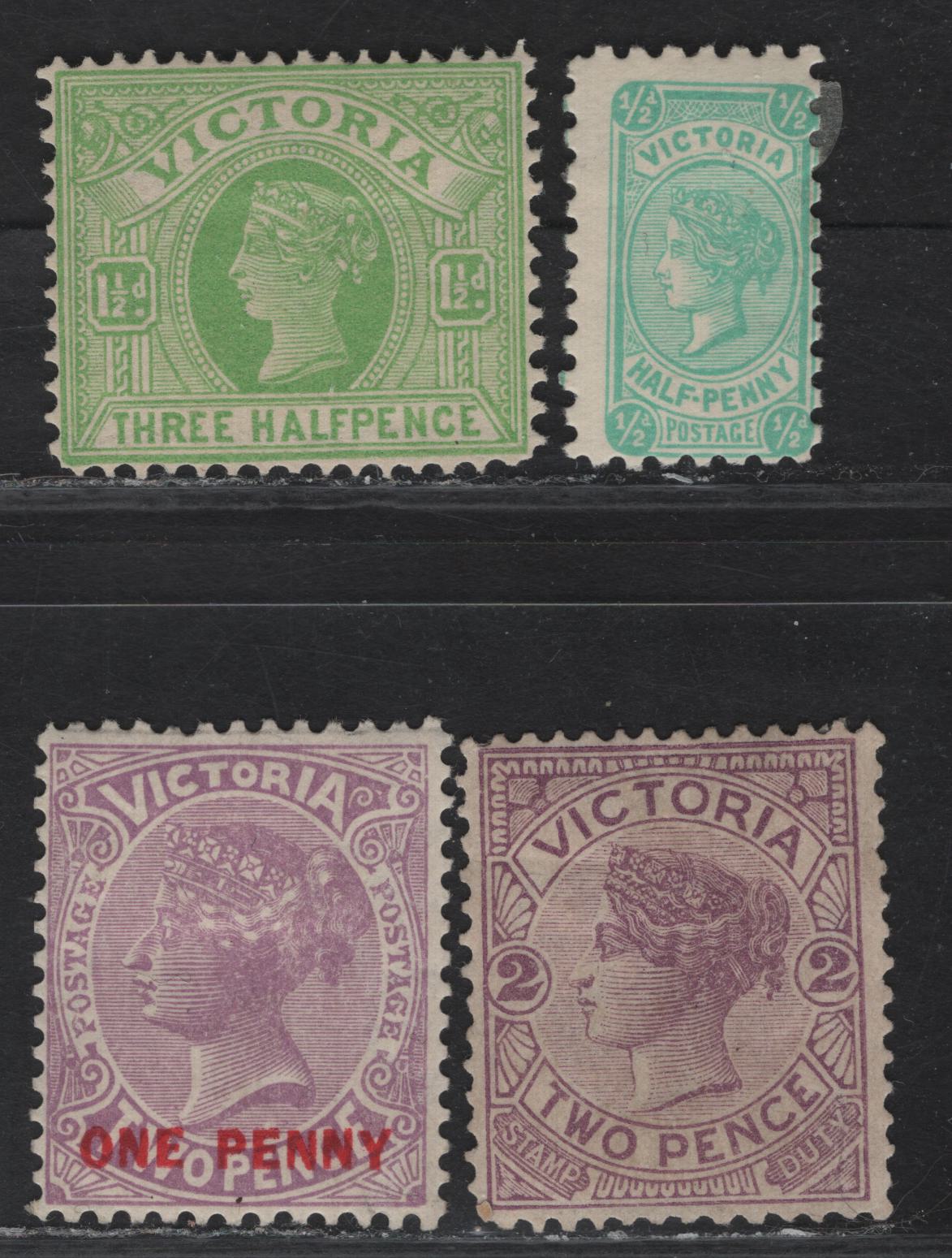 Lot 40 (C) Victoria SG#314c, 333, 456, 401c 2d - 1d on 2d Purple - Lilac Queen Victoria, 1886-1910 Postage & Revenue - Postage Issues, 4 VG/F/VFOG Singles, Perf 11, Wmk 85