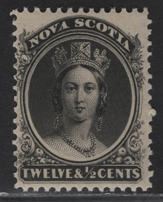 Lot 50 Nova Scotia #13 12.5c Black Queen Victoria, 1860-1863 Queen Victoria Issue, A VFNH Single, Paper Cents-G, Perf 12x11.75