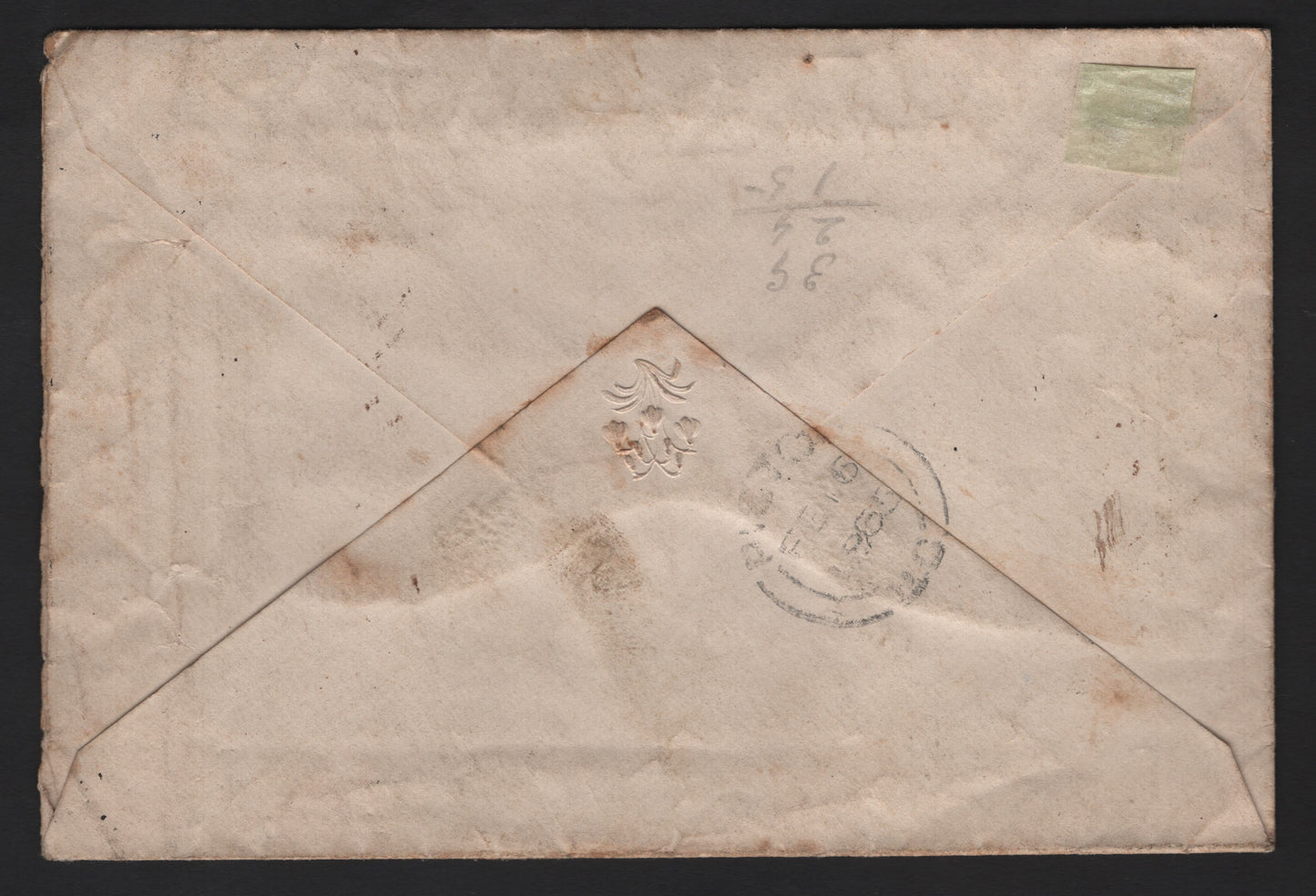 Lot 53 Canada Fancy Embossed 'Lace' Pattern , A Prepaid Cover, Sent In 1855 From Rednersville U-C (Ontario) To Pictou, U-C, Paid Upon Sending & Cover Was Rented '5' & Straight Line Paid Marking