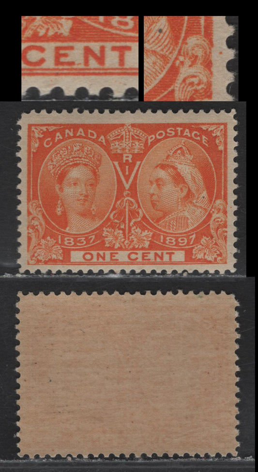 Lot 62 (C) Canada #51i 1c Bright Yellow Orange Queen Victoria, 1897 Diamond Jubilee Issue, A VFNH Single, Paper ABN-U, Perf 12x11.8, Showing Position Dot In Right Margin & Small Arc Between of EN of Cent.