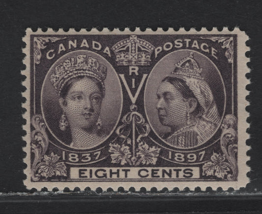 Lot 80 (C) Canada #56 8c Blackish Violet Queen Victoria, 1897 Diamond Jubilee Issue, A FOG Single, Paper ABN-U, Perf 12