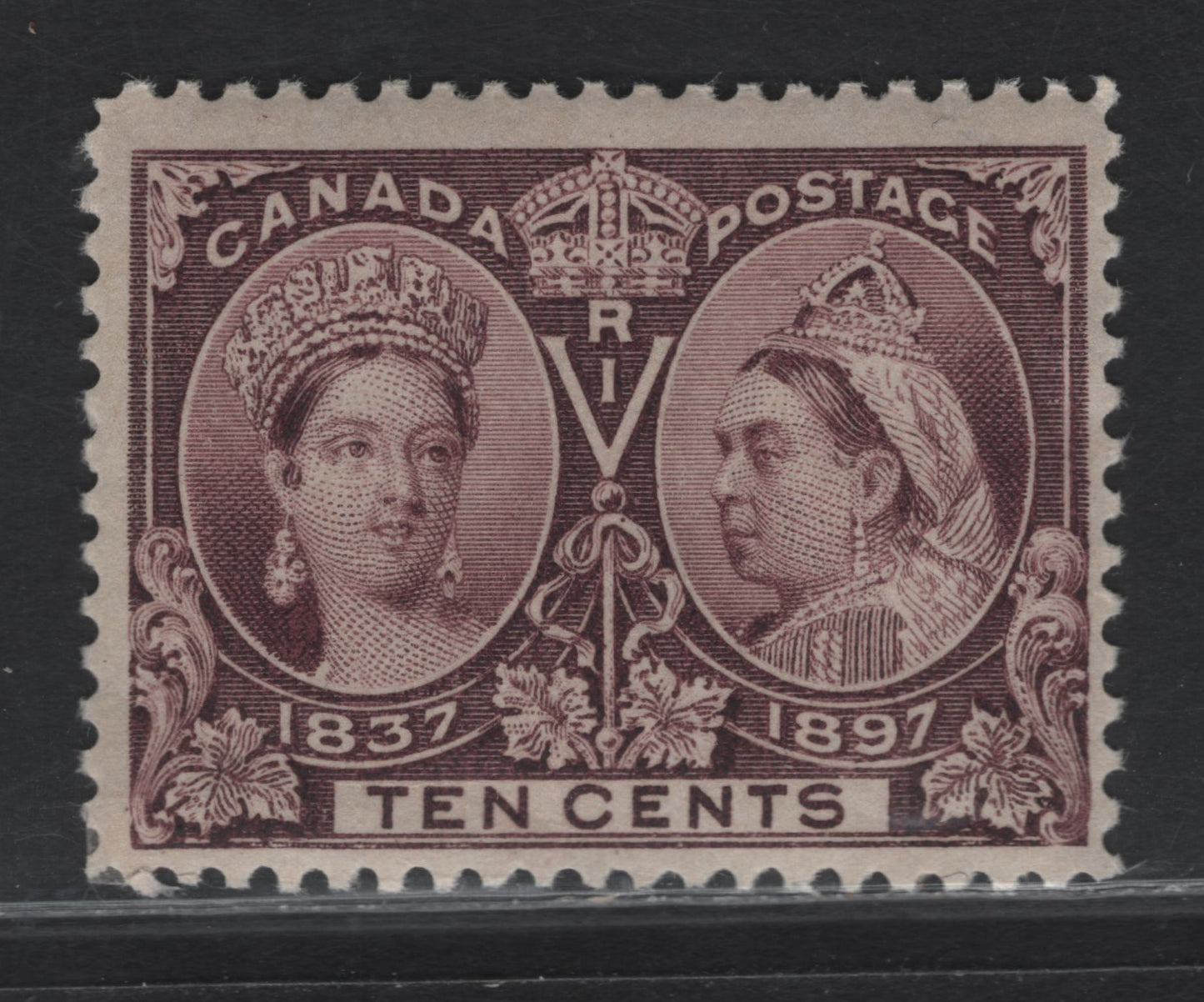Lot 83 Canada #57 10c Brown Violet Queen Victoria, 1897 Diamond Jubilee Issue, A FNH Single, Paper ABN-W, Perf 12