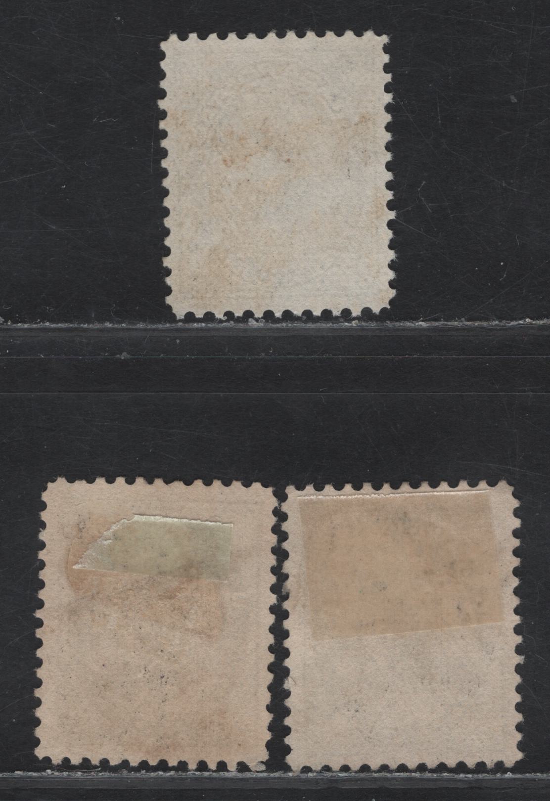 Lot 96 Canada #66 1/2c Gray Black - Black Queen Victoria, 1897-1898 Maple Leaf Issue, 3 Very Fine Unused Singles, Papers ABN-X & ABN-A, Perfs 11.9x11.8, 12x11.9 & 12, Design Sizes 17x21mm, 16.8x21 & 12.8x20.8mm.