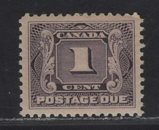 Lot 123 (C) Canada #J1 1c Violet Numeral, 1906-1928 First Postage Dues, A VFNH Single, Paper ABN-DDD, Perf 12x11.9
