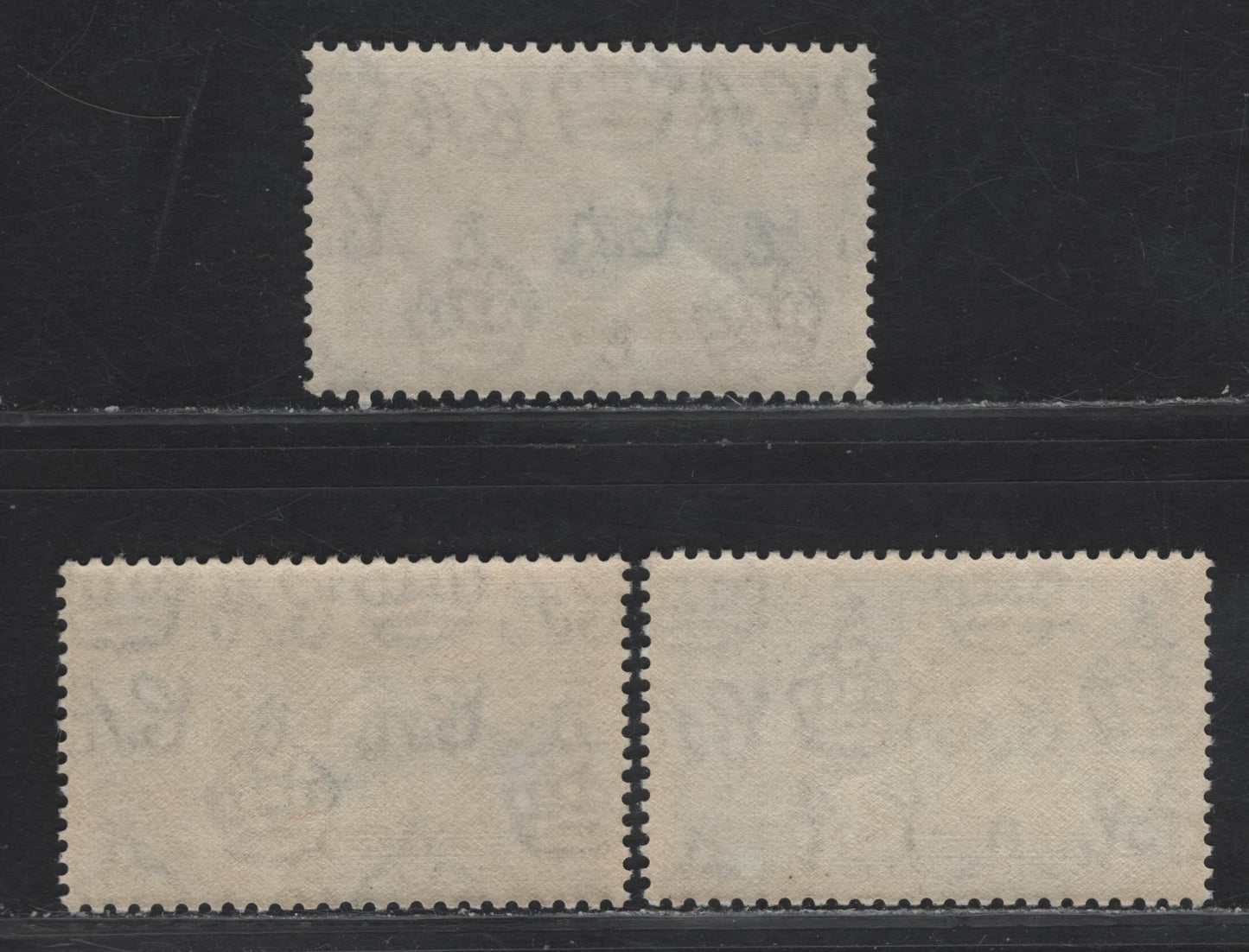 Lot 126 Hong Kong SG#133-134 3c - 5c Ultramarine & Gray Black - Green & Indigo KGV & Windsor Castle, 1935 Silver Jubilee Issue, 3 VFNH Singles, Includes 2 Frame Shades Of Gray Black On The 3c