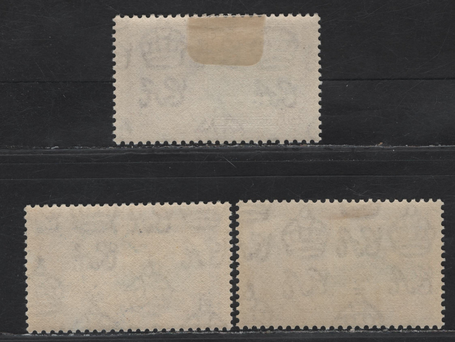 Lot 128 Hong Kong SG#136 20c Slate & Purple KGV & Windsor Castle, 1935 Silver Jubilee Issue, 3 VFOG Singles, 3 Different Frame & Vignette Shades