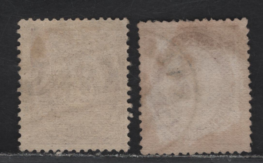 Lot 17 Norway SC#27, 45 20o - 25o Orange Brown - Dull Violet Post Horn, 1877-1893 Post Horns With Sans Serif Capitals Issue, 2 Very Good/Fine Used Singles, Ring of Posthorn Shaded On 20o, Unshaded On 25o, Diagonal Crease On 25o