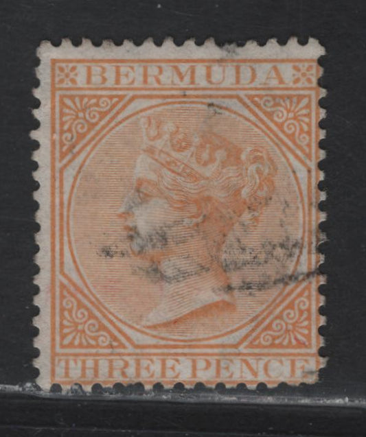 Lot 36 (C) Bermuda SG#5 3d Orange Queen Victoria, 1865-1903 Queen Victoria Keyplates, A Fine Used Single