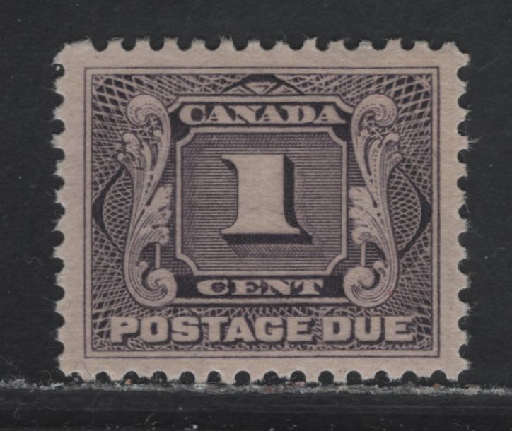 Lot 96 Canada #J1 1c Dull Violet Numeral, 1906-1928 First Postage Dues, A VFOG Single, Paper ABN-EEE