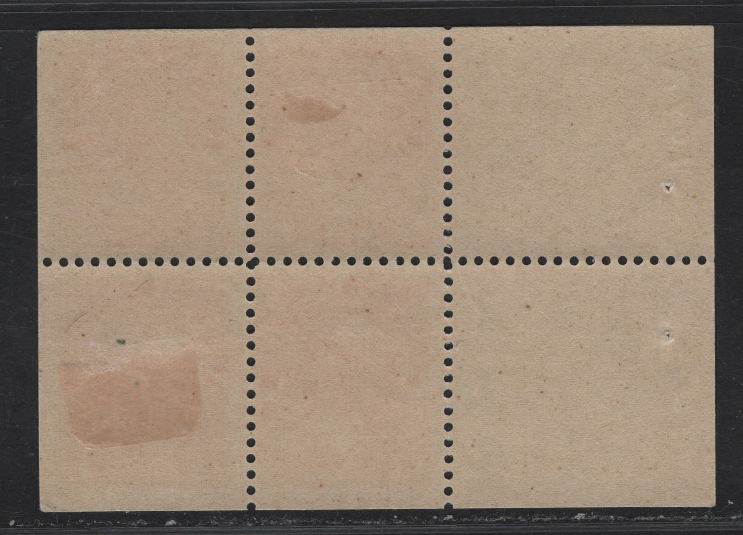 Lot 127 (C) Canada  #109a 3c Carmine King George V, 1911-1925 Admiral Issue, A FOG Booklet Pane Of 4 + 2 Labels, Wet Printing, Paper ABN-E, Retouched Frameline, Perf 11.9x11.95, Small Corner Bend At LR.