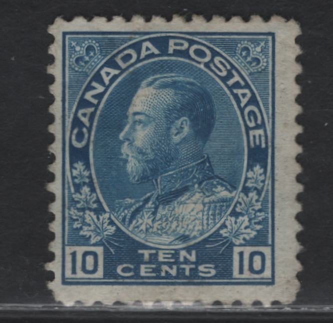 Lot 189 (C) Canada  #117vi 10c Bright Blue King George V, 1911-1925 Admiral Issue, A Very Good Unused Single, Wet Printing, Paper ABN-L, Perf 12x11.9, Normal Size Printing (17.6x21.25mm), Small Traces Of Gum, But Small Internal Crease.