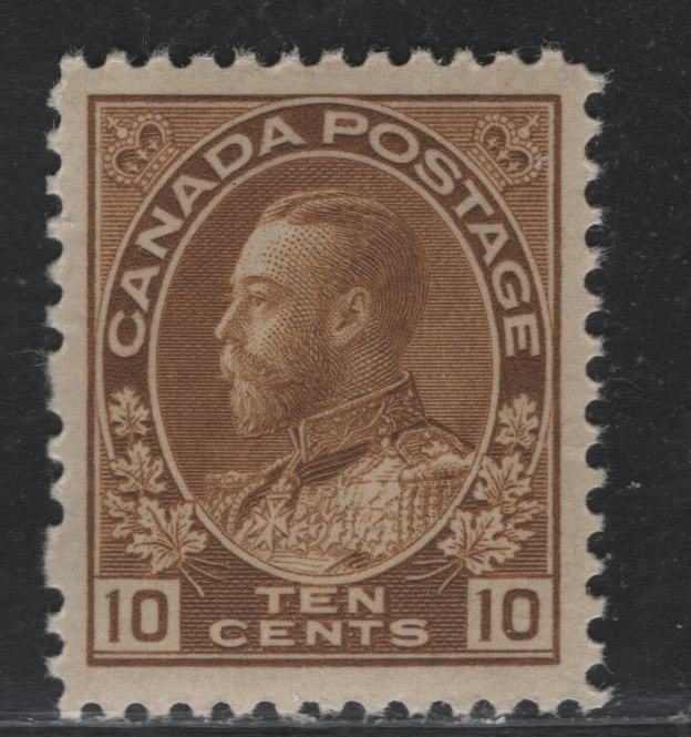 Lot 191 (C) Canada  #118 10c Bistre Brown King George V, 1911-1925 Admiral Issue, A VFNH Single, Dry Printing, Very Weakly Retouched Frameline, Paper ABN-O, Perf 12.