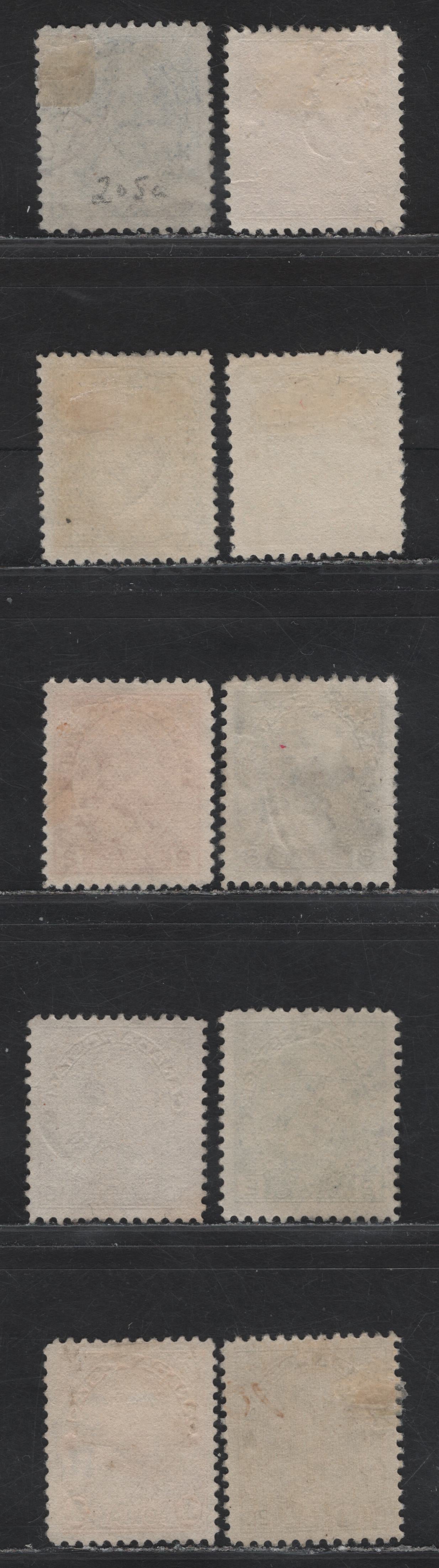 Lot 215 (C) Canada  #104, 108, 107iv, 106, 111, 115, 118, 122b, 119 1c - $1 Dark Green - Orange King George V, 1911-1925 Admiral Issue, 10 Very Fine Used Singles, Wet & Dry Printings