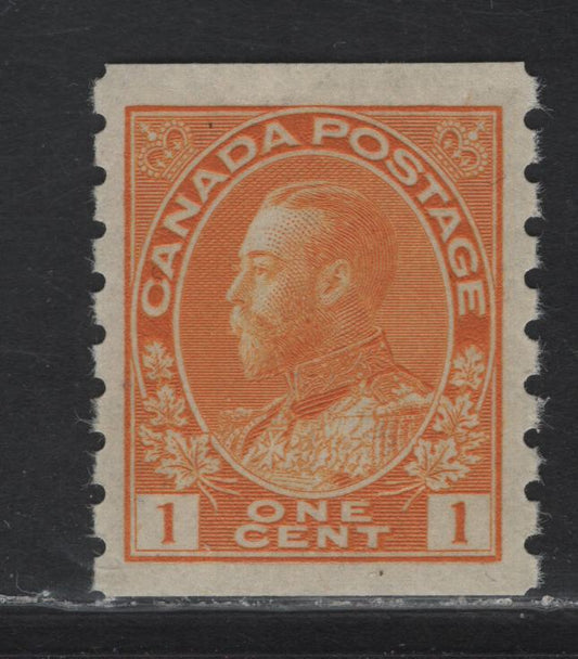 Lot 219 (C) Canada  #126 1c Bright Orange Yellow King George V, 1911-1925 Admiral Issue, A VFNH Single, Paper ABN-I, Dry Printing, Die 2, Perf 8 Vertical.