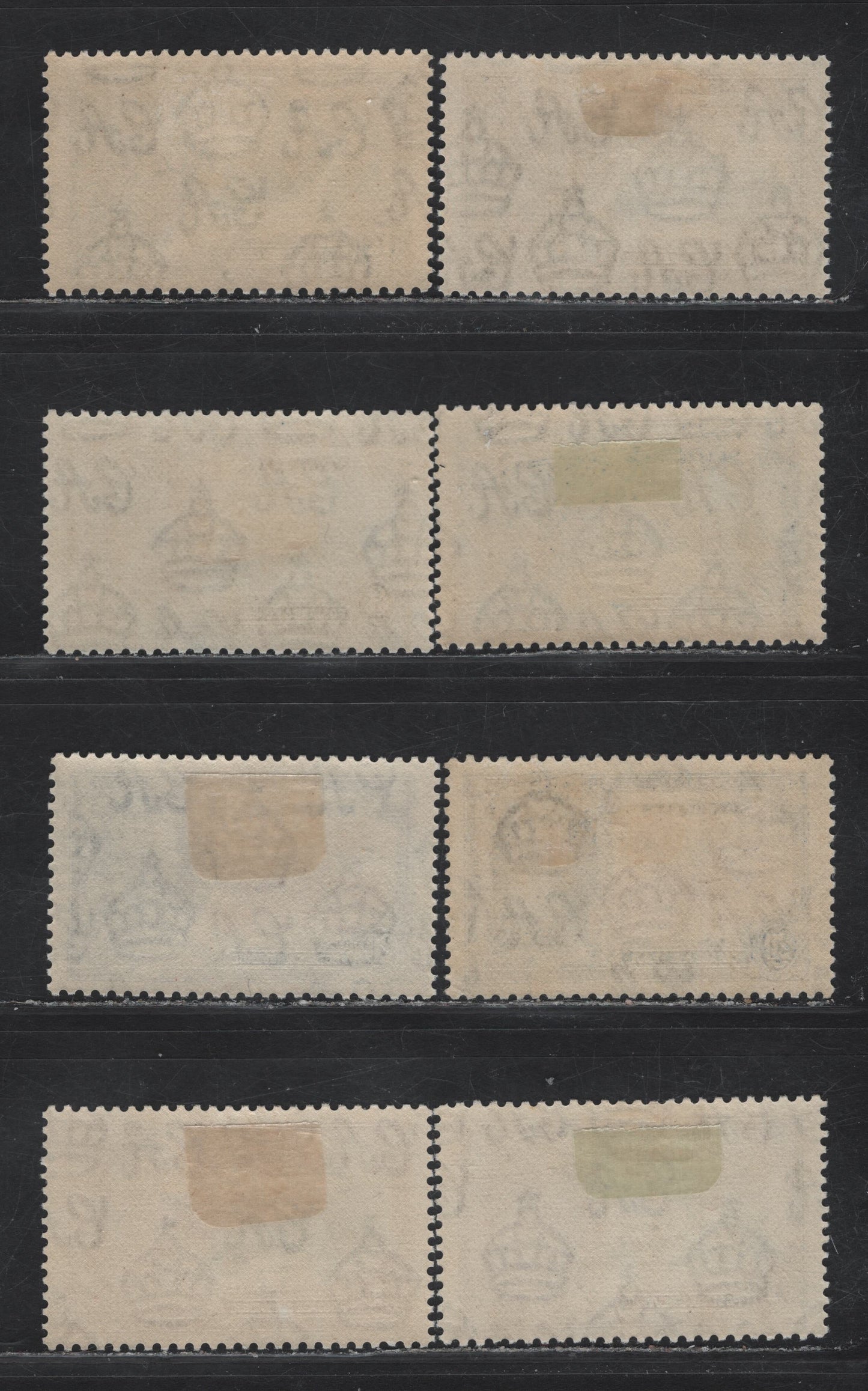 Lot 278 Seychelles SG#128-131 6c - 1r Ultramarine & Gray Black - Slate & Purple KGV & Windsor Castle, 1935 Silver Jubilee Issue, 8 VFOG Singles, Shade Lot Showing The Different Frame & Vignette Shades That Occur On These Stamps