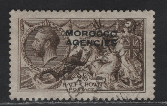 Lot 320 Morocco Agencies (C) SG#50 2/6 Sepia Brown Seahorses, 1914-1931 Seahorse High Value Issue, A VeryFine Used Single, British Currency, Waterlow Printing