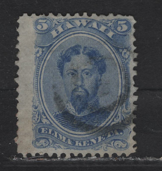 Lot 330 Hawaii (C) SC#32 5c - 15c Blue Royal Portrait, 1864-1866 Royal Portraits Issue, A Fine Used Single