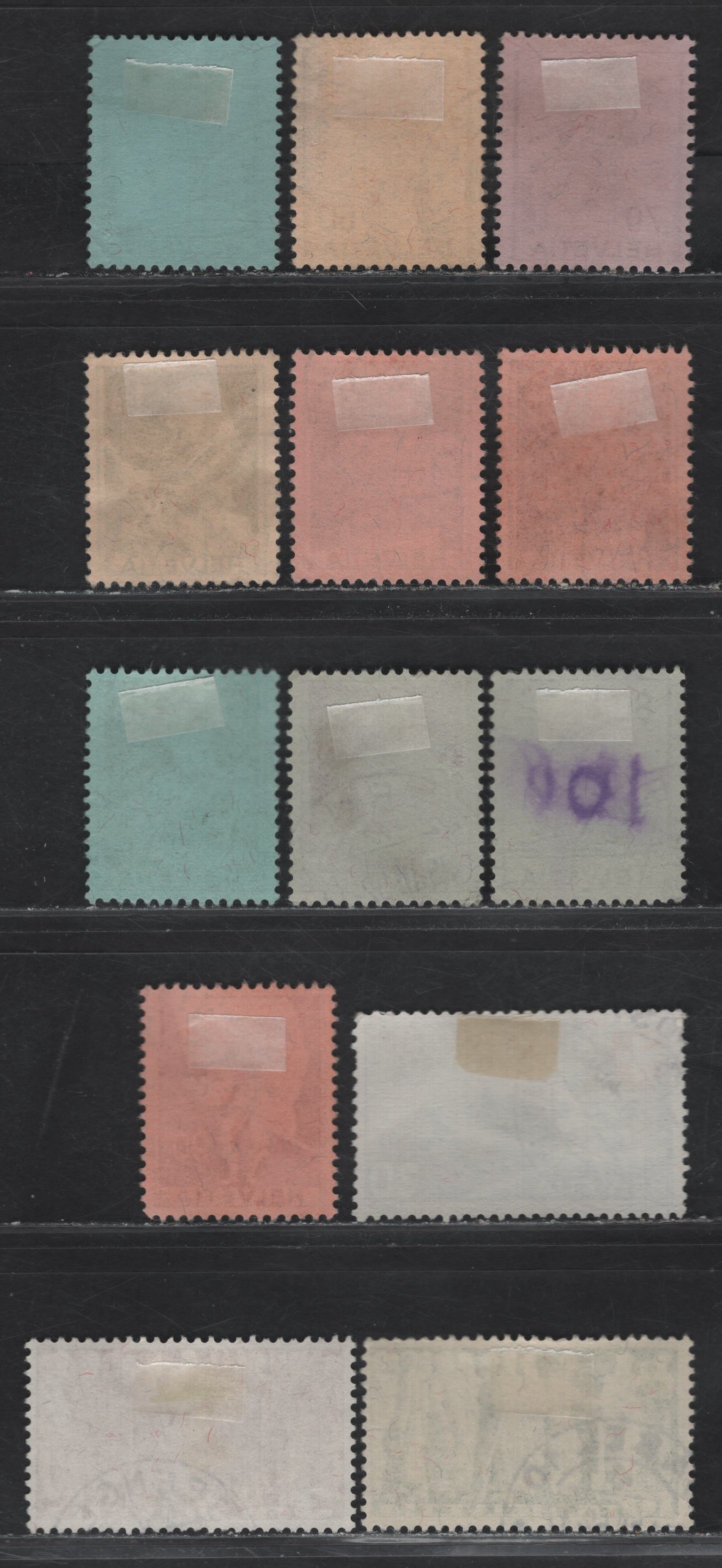 Lot 387 Switzerland SC#252, 270-278a, 284, 286 30c - 10fr Deep Blue & Red - Green National Exposition - Citizens Voting, 1939-1955 National Exposition - High Value Definitive Issues, 13 Very Fine Used Singles