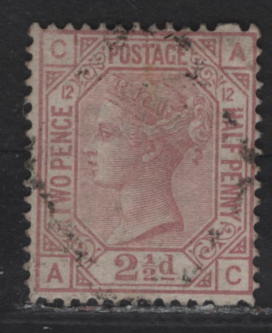 Lot 43 Great Britain SG#141 2.5d Rosy Mauve Queen Victoria, 1873-1880 Queen Victoria Surface Printed Issue, A Fine Used Single, Large Colored Corner Letters