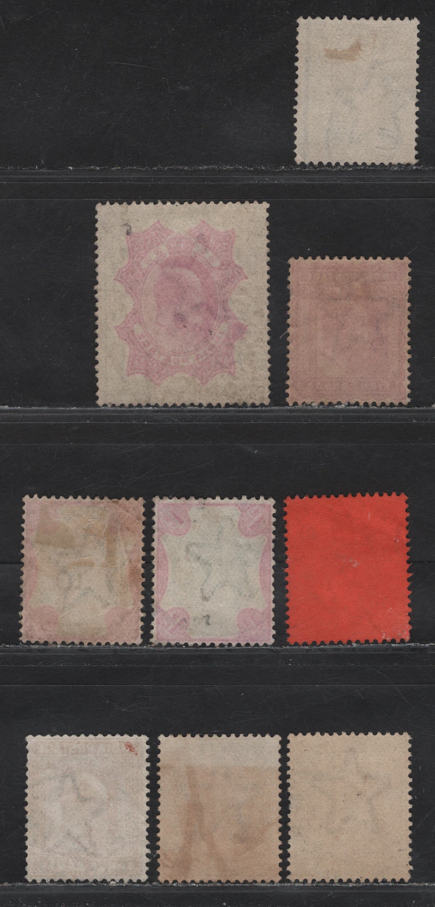 Lot 64 (C) India SG#127-128, 131-132, 134-136, 139 3a - 2r Orange Brown - Carmine & Yellow Brown King Edward VII, 1902-1910 King Edward VII Keyplates Issue, 8 Fine/Very Fine Used Singles