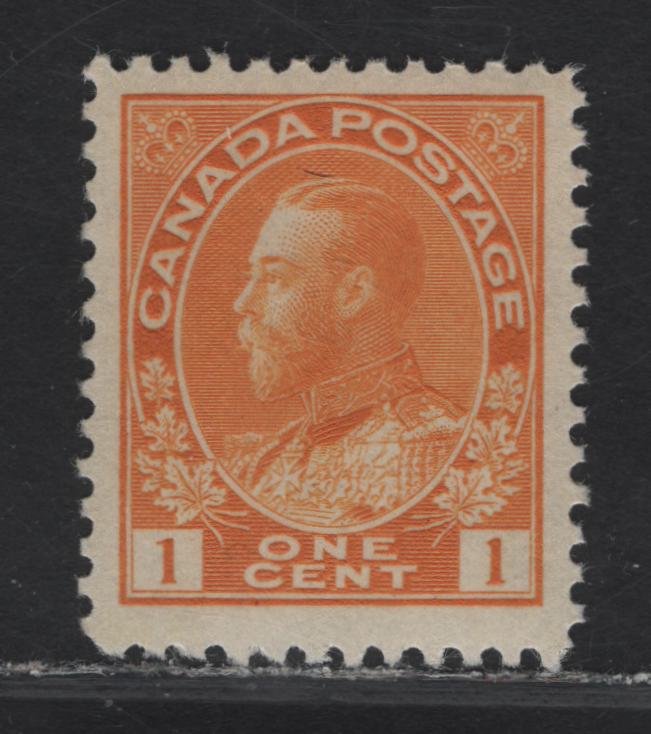Lot 78 (C) Canada  #105d 1c Bright Yellow Orange King George V, 1911-1925 Admiral Issue, A VFNH Single, Dry Printing, Die 2, Paper ABN-I, Perf 11.95x11.9.