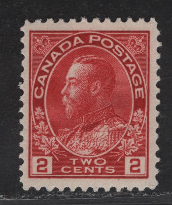 Lot 90 (C) Canada  #106iii 2c Dark Carmine King George V, 1911-1925 Admiral Issue, A VFNH Single, Paper ABN-YYY, Retouched Frameline, Perf 12x11.8.
