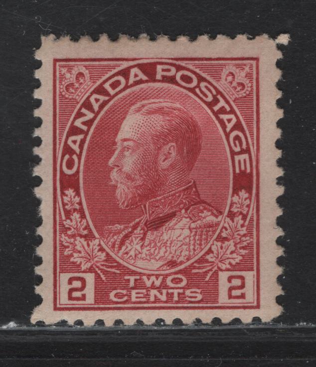 Lot 96 (C) Canada  #106b 2c Pink King George V, 1911-1925 Admiral Issue, A FOG Single, Paper ABN-B, Normal Frameline, Perf 12.