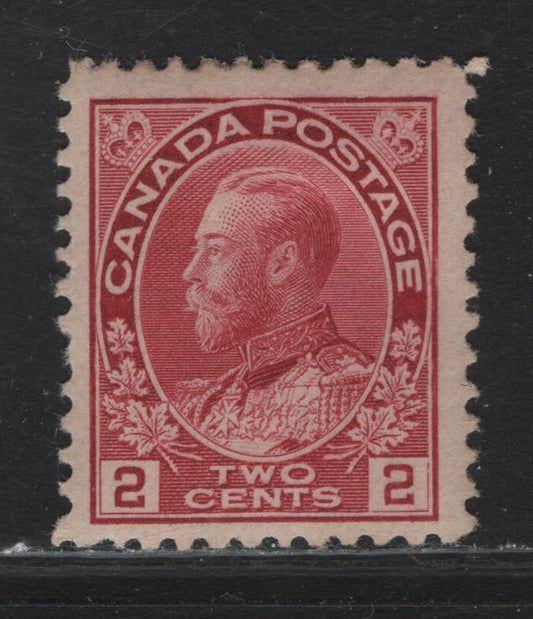 Lot 96 (C) Canada  #106b 2c Pink King George V, 1911-1925 Admiral Issue, A FOG Single, Paper ABN-B, Normal Frameline, Perf 12.
