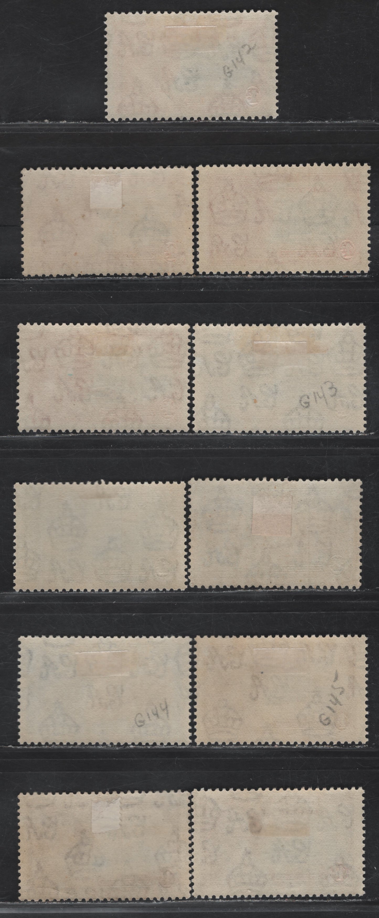 Lot 119 St Vincent SG#142-145 1d - 1/- Deep Blue & Scarlet - Slate & Purple KGV & Windsor Castle, 1935 Silver Jubilee Issue, 11 VFOG Singles, Shade Group Showing The Variations That Occur In Both The Frame & Vignette