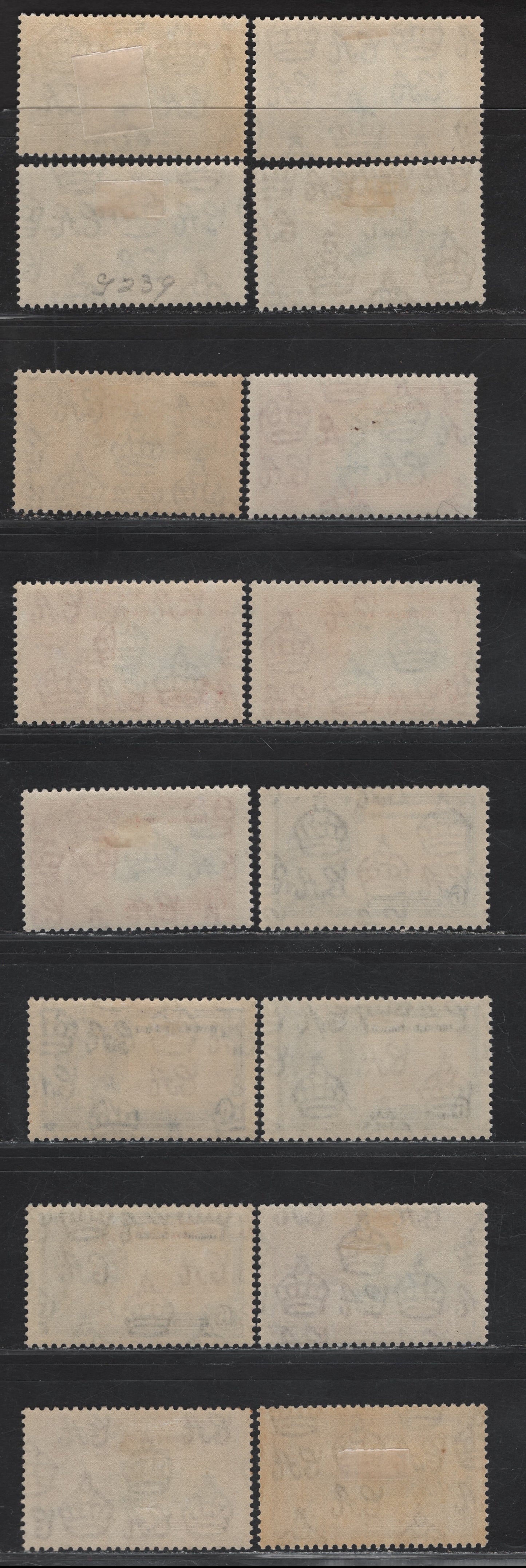 Lot 133 Trinidad & Tobago SG#239-242 2c - 24c Ultramarine & Gray Black - Slate & Purple KGV & Windsor Castle, 1935 Silver Jubilee Issue, 4 VFOG Singles, Shade Group Showing 3-5 Different Variations Of The Frame & Vignette Colors