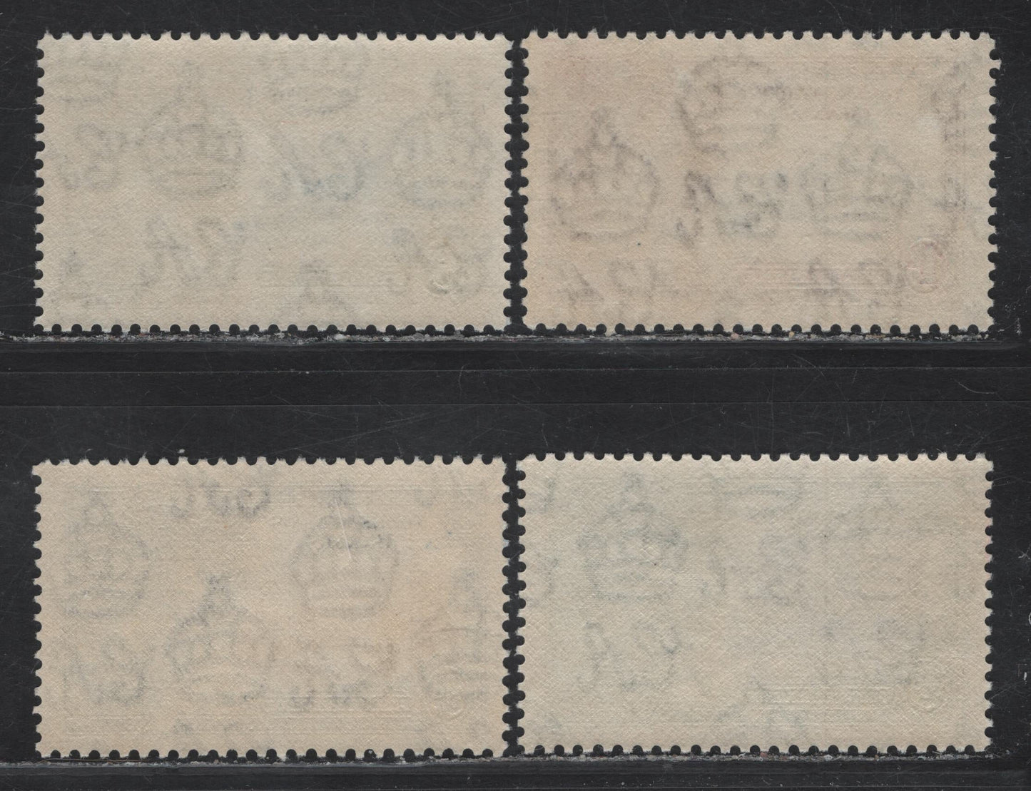 Lot 143 (C) Turks & Caicos SG#187-190 1/2d - 1/- Black & Green - Slate & Purple KGV & Windsor Castle, 1935 Silver Jubilee Issue, 4 VFNH Singles