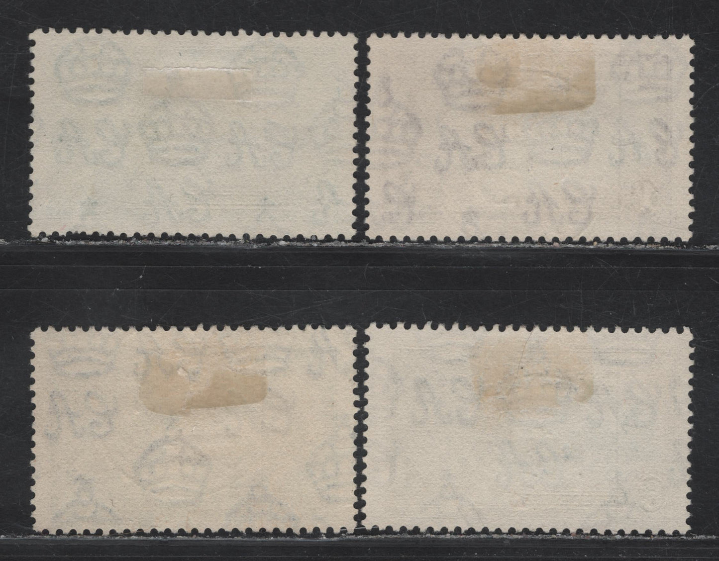 Lot 147 Turks & Caicos SG#187-190 1/2d - 1/- Black & Green - Slate & Purple KGV & Windsor Castle, 1935 Silver Jubilee Issue, 4 Fine/Very Fine Used Singles