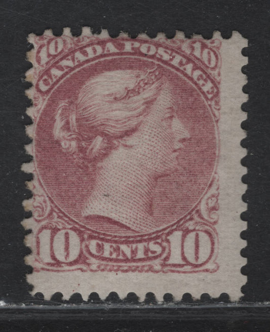 Lot 157 (C) Canada #40c 10c Dull Rose lilac Queen Victoria, 1870-1893 Small Queen Issue, A Very Good Regummed Single, Paper MM-B, Perf 11.75x12, Professionally Regummed To Appear NH, Still A Very Scarce Stamp.
