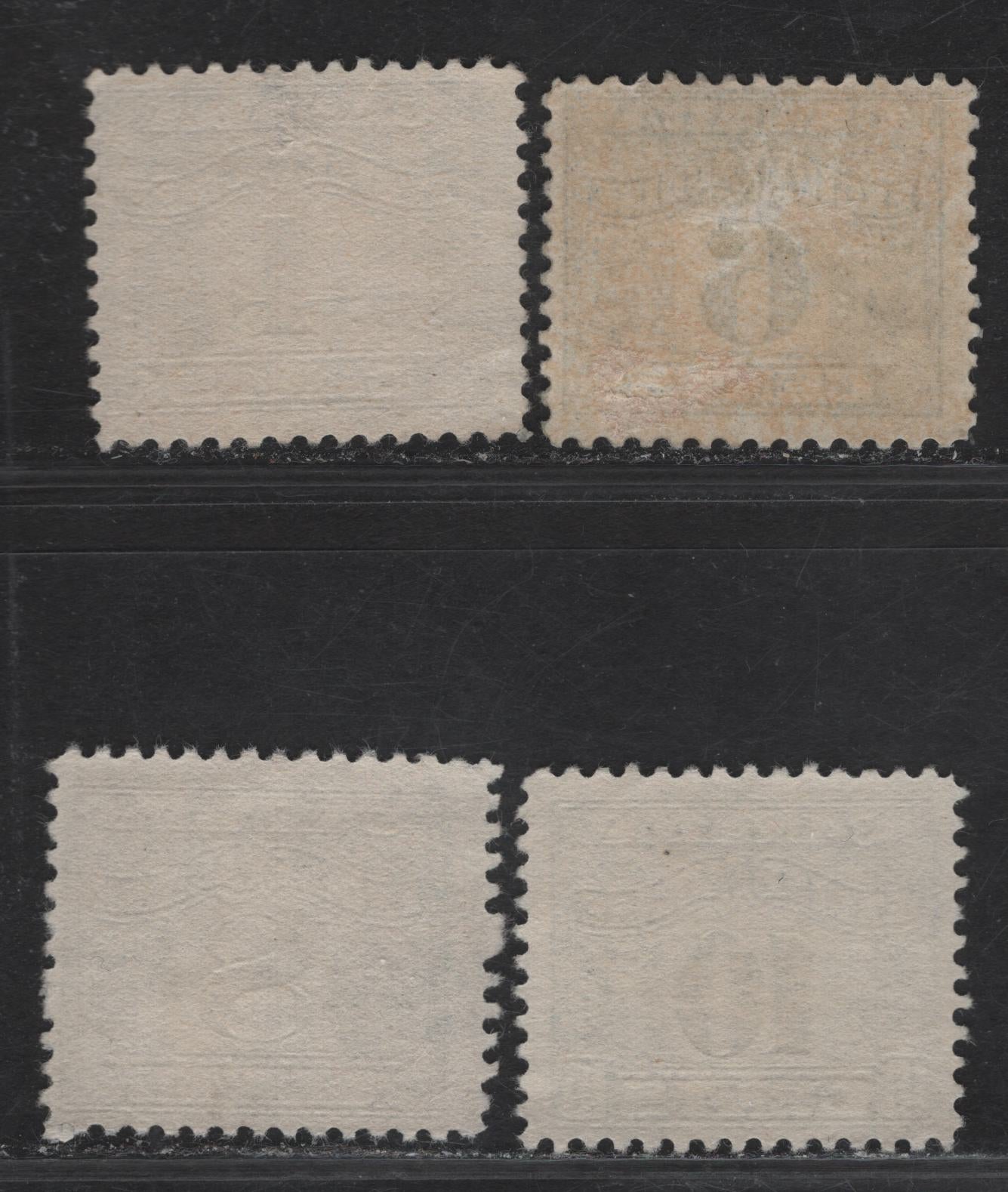 Lot 172 Canada Van Dam#FX39-FX42 4c - 10c Blue Numeral, 1915-1928 Two Leaf Excise Tax Issue, 4 Fine Used Singles, 6c Wet Printing, Rest Dry