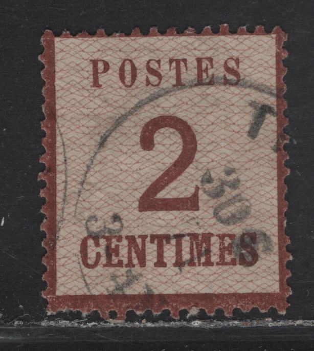 Lot 18 France #N29 2c Red Brown Numeral, 1870 Numeral Issue, A Fine Used Single, Network Points Up