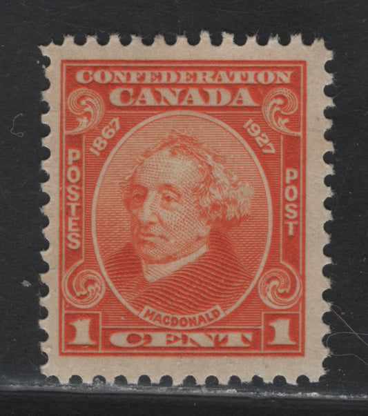 Lot 181 Canada #141 1c Orange Sir John A Macdonald, 1927 60th Anniv of Confederation Issue, A VFOG Single, Paper ABN-M