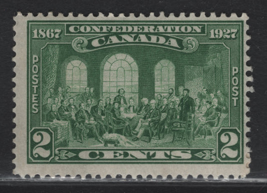 Canada #142var 2c Green Fathers of Confederation, 1927 60th Anniv of Confederation Issue, A FOG Single, Scarce Thin Translucent Paper (ABN-BBBB)