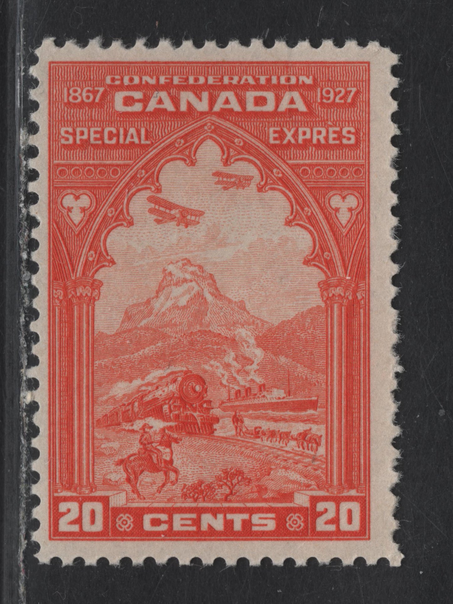 Lot 214 (C) Canada #E3 20c Red Orange Pictorial, 1927 Special Delivery Issue, A FNH Single, Paper ABN-Q