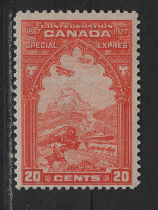 Lot 216 (C) Canada #E3 20c Red Orange Pictorial, 1927 Special Delivery Issue, A FOG Single, Paper ABN-HHHH