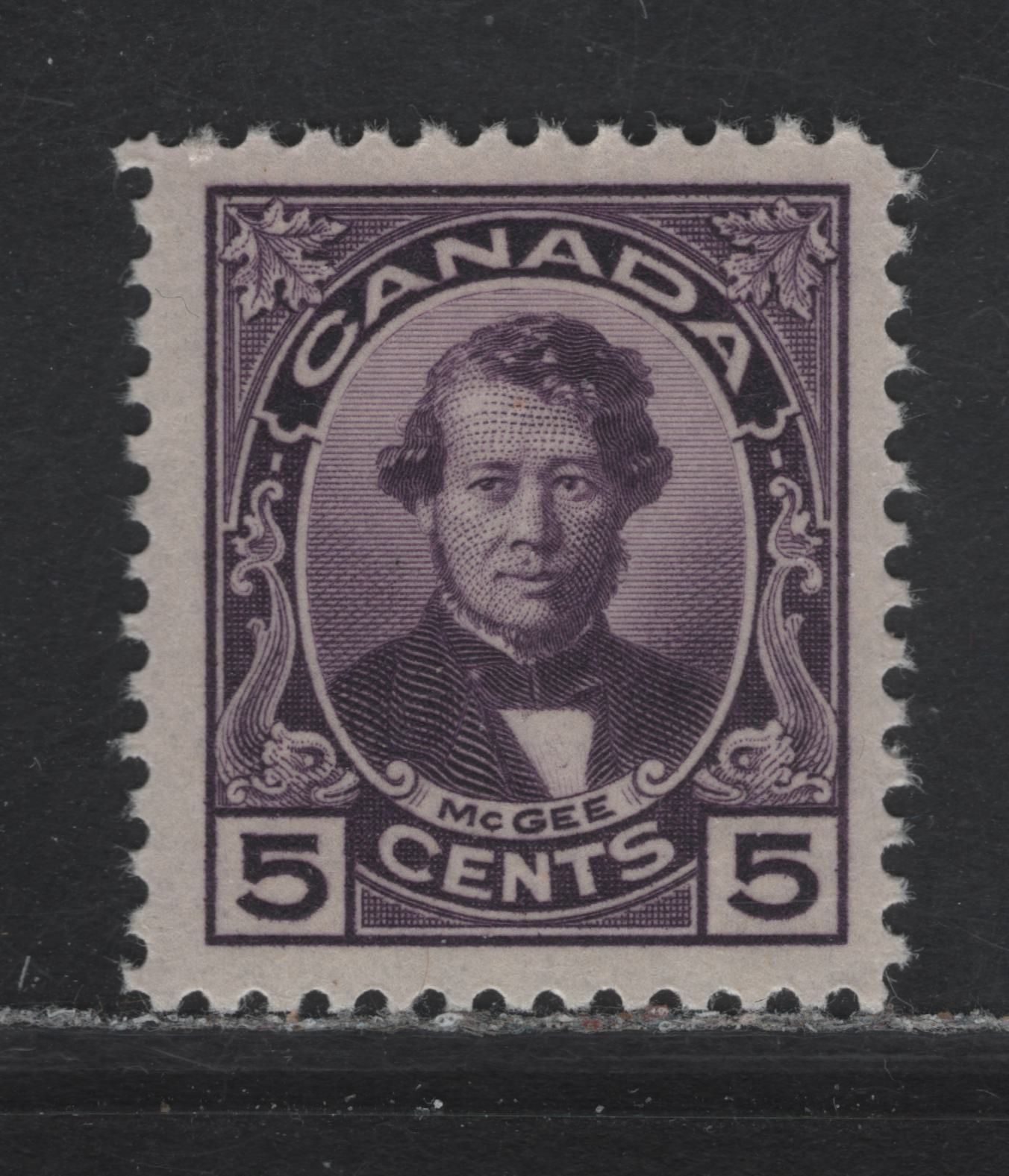 Canada #146 5c Dark Purple Thomas D'Arcy McGee, 1927 Historical Issue, A VFNH Single, Paper ABN-F