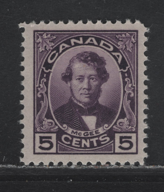 Lot 219 Canada #146 5c Dark Purple Thomas D'Arcy McGee, 1927 Historical Issue, A VFNH Single, Paper ABN-F