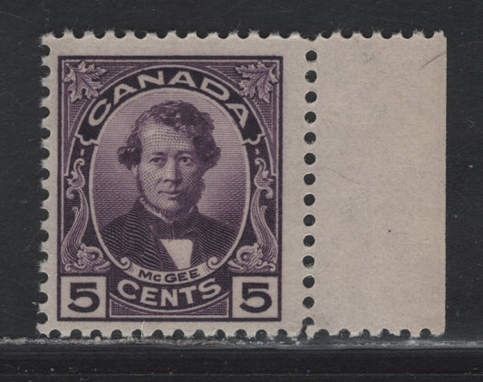 Lot 220 Canada #146 5c Dark Purple Thomas D'Arcy McGee, 1927 Historical Issue, A FNH Single, Paper ABN-TTT