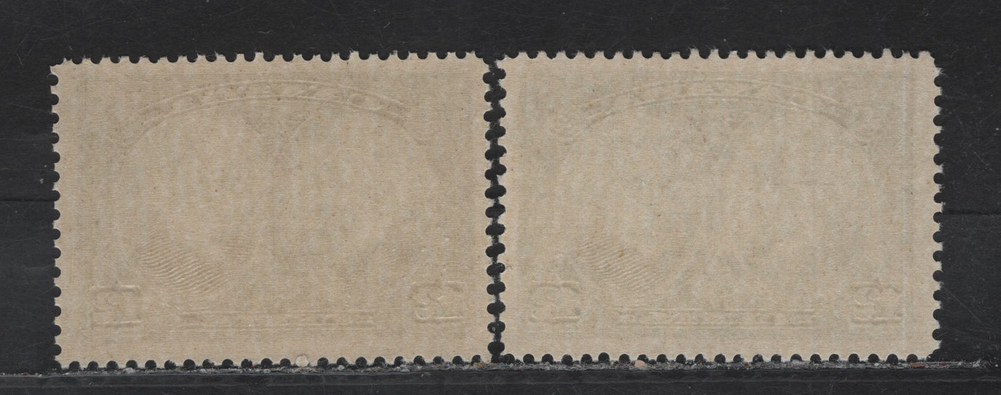Lot 227 (C) Canada #147 12c Green & Deep Yellowish Green Laurier & Macdonald, 1927 Historical Issue, 2 FNH Singles, Paper ABN-M
