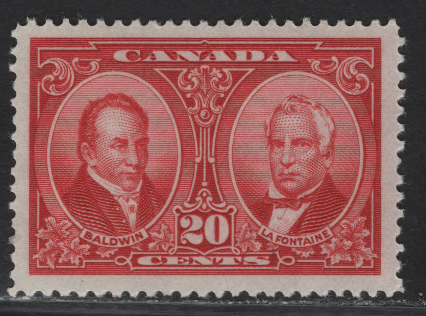 Lot 231 (C) Canada #148 20c Carmine Red Baldwin & Lafontaine, 1927 Historical Issue, A VFNH Single, Paper ABN-CCCC