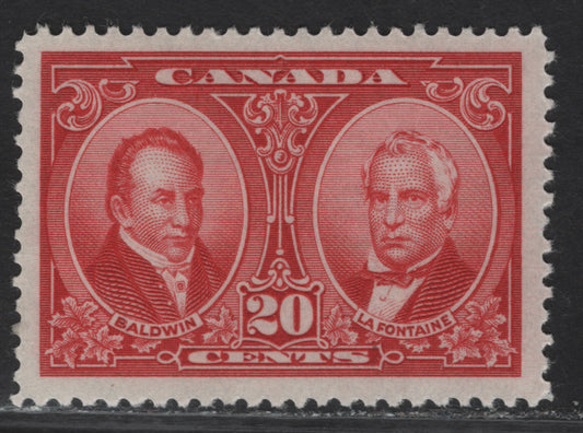 Lot 231 (C) Canada #148 20c Carmine Red Baldwin & Lafontaine, 1927 Historical Issue, A VFNH Single, Paper ABN-CCCC