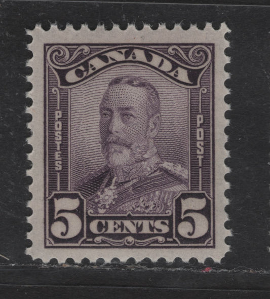Lot 250 (C) Canada #153 5c Deep Dull Milky Violet King George V, 1928-1929 Scroll Issue, A VFNH Single, Paper ABN-M